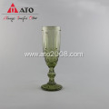 Luxury drinkware pressed wedding green glass goblets